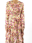 Aaliya abstract art Ruffle modest dress Kabayare