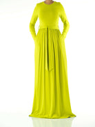 Apple Green Cotton Candy Jersey Maxi  Dress Kabayare