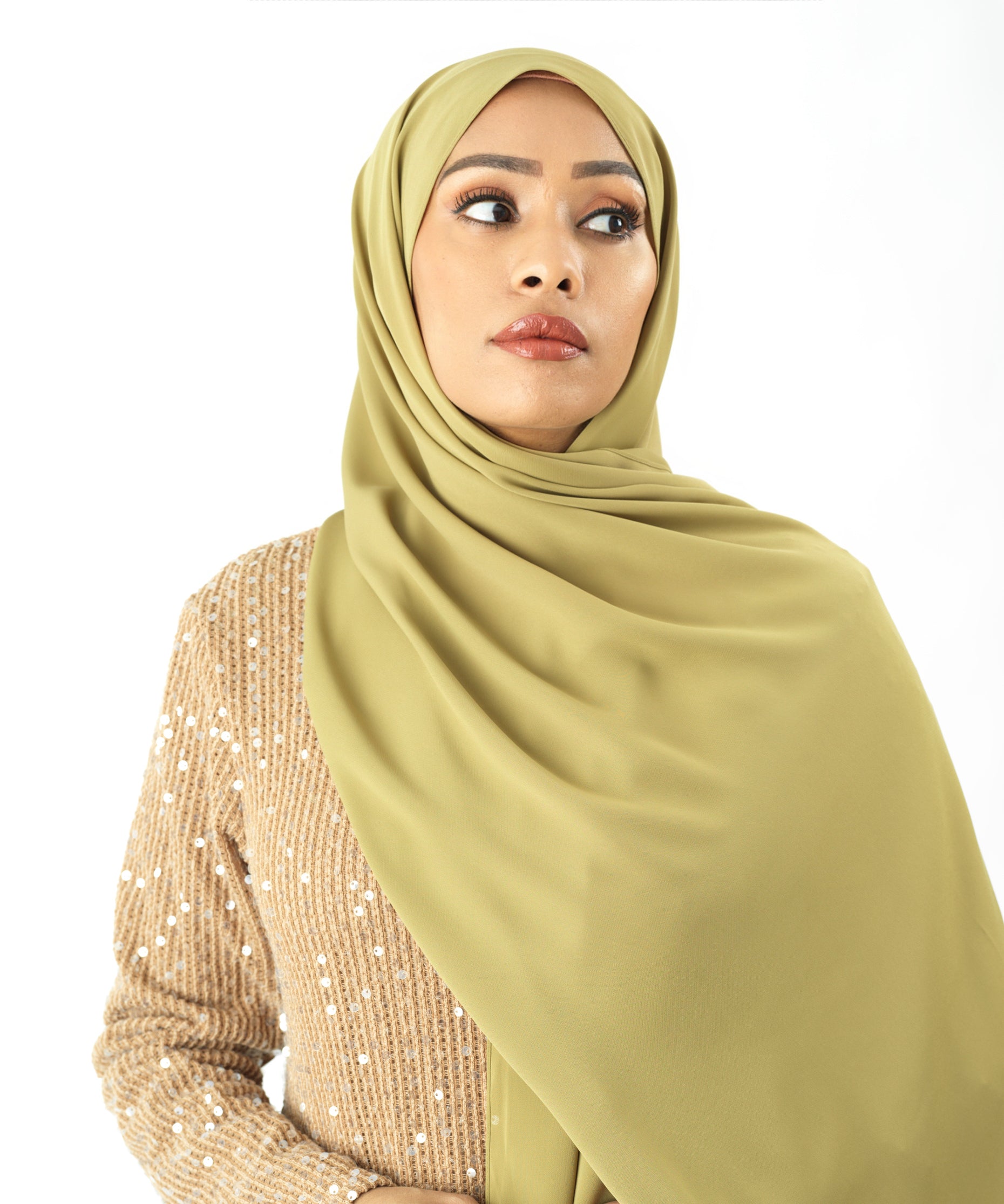 Apple Green Korean Chiffon hijab Kabayare