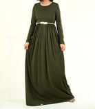 Army Green Original Milk Silk Maxi Dress Kabayare