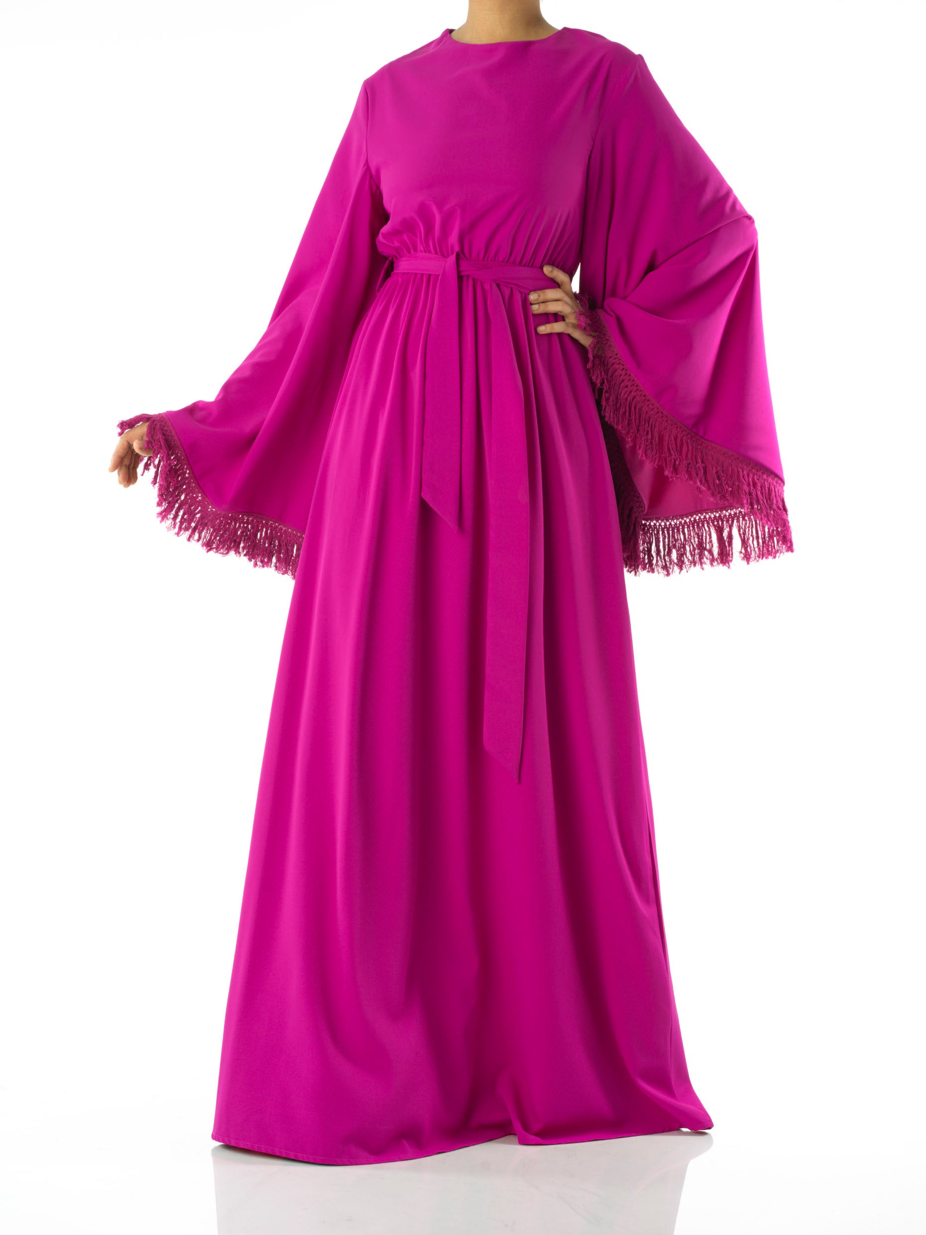 Be captivated in tassel modest maxi dress Kabayare