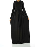 Black Cotton Candy Jersey Maxi  Dress ( Extra Soft) Kabayare