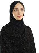 Black Glamour chiffon hijab Kabayare