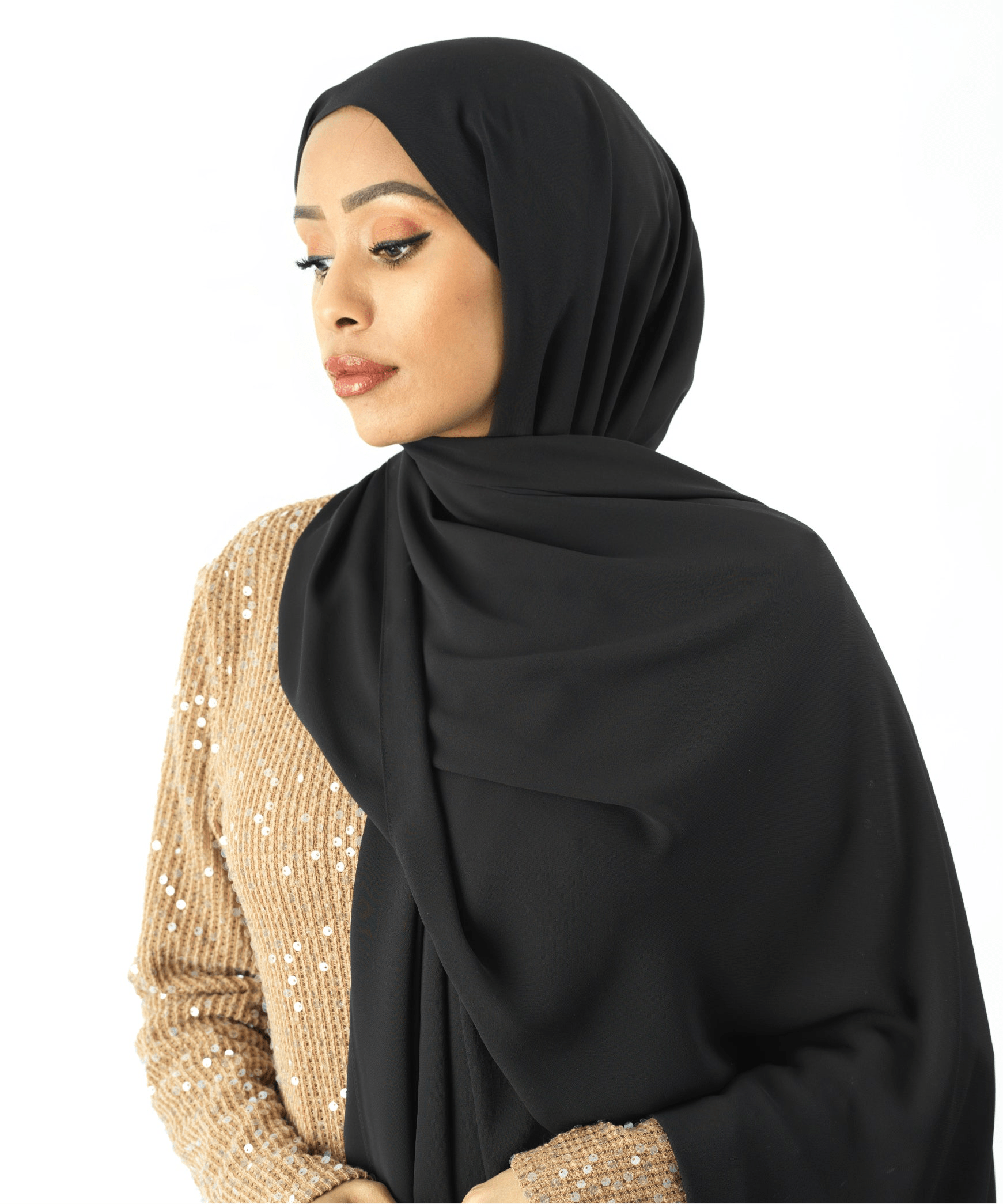 Black Korean Chiffon hijab Kabayare