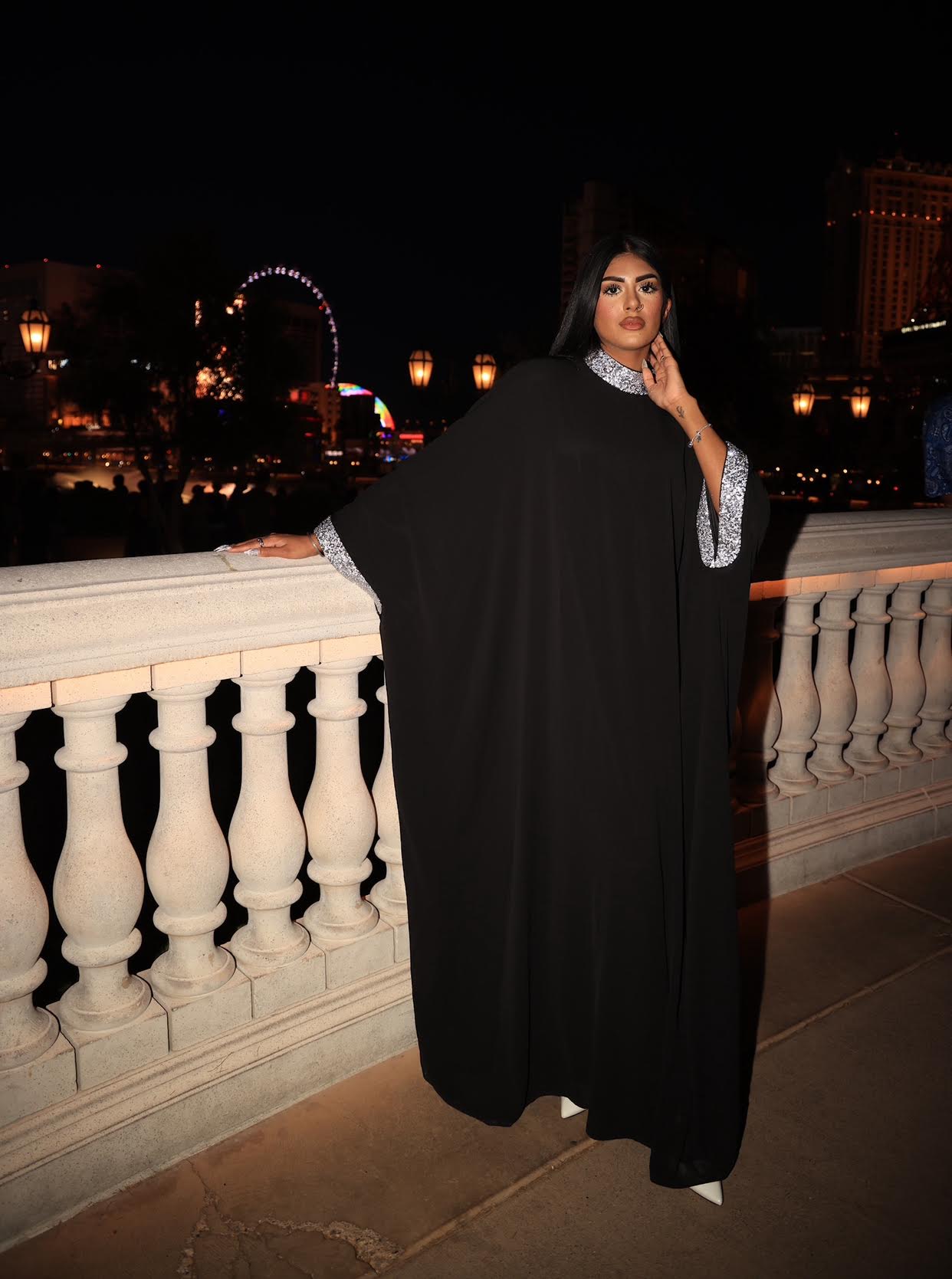 Black fashion kaftan dress