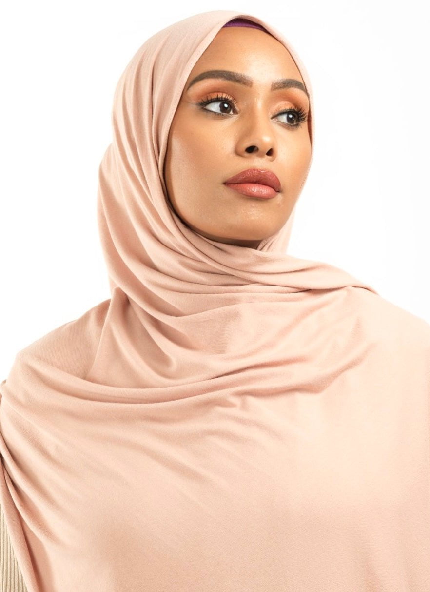 Blush Premium jersey hijab Kabayare