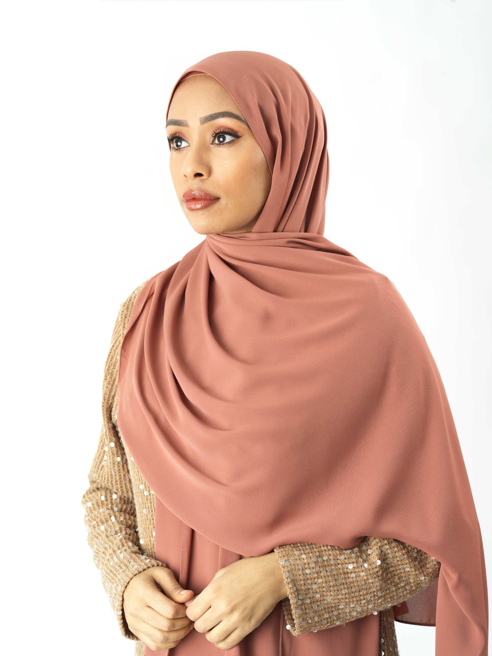 Blush Rose Korean Chiffon hijab Kabayare