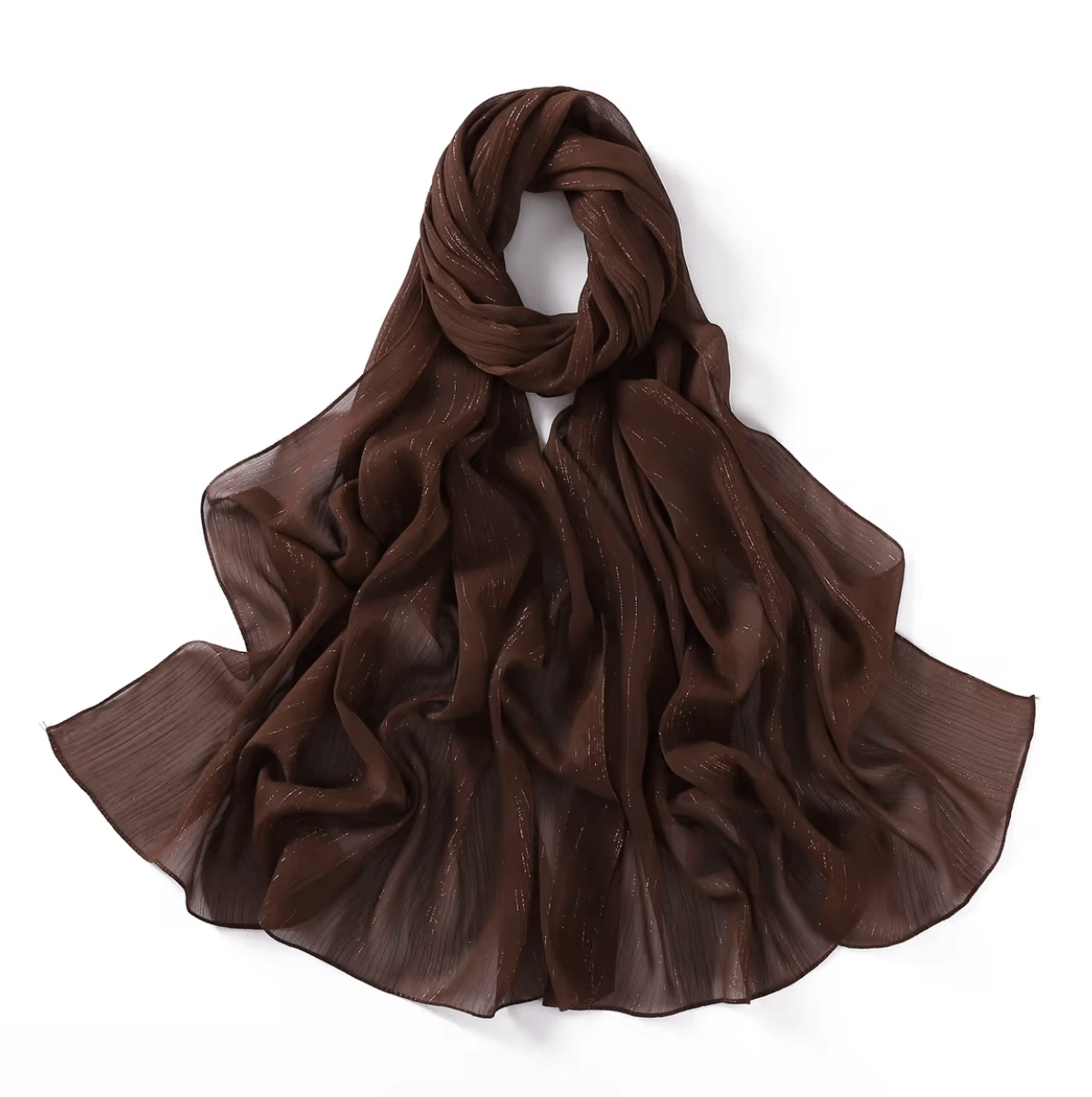 Brown Lovely dana shimmer Chiffon hijab Kabayare