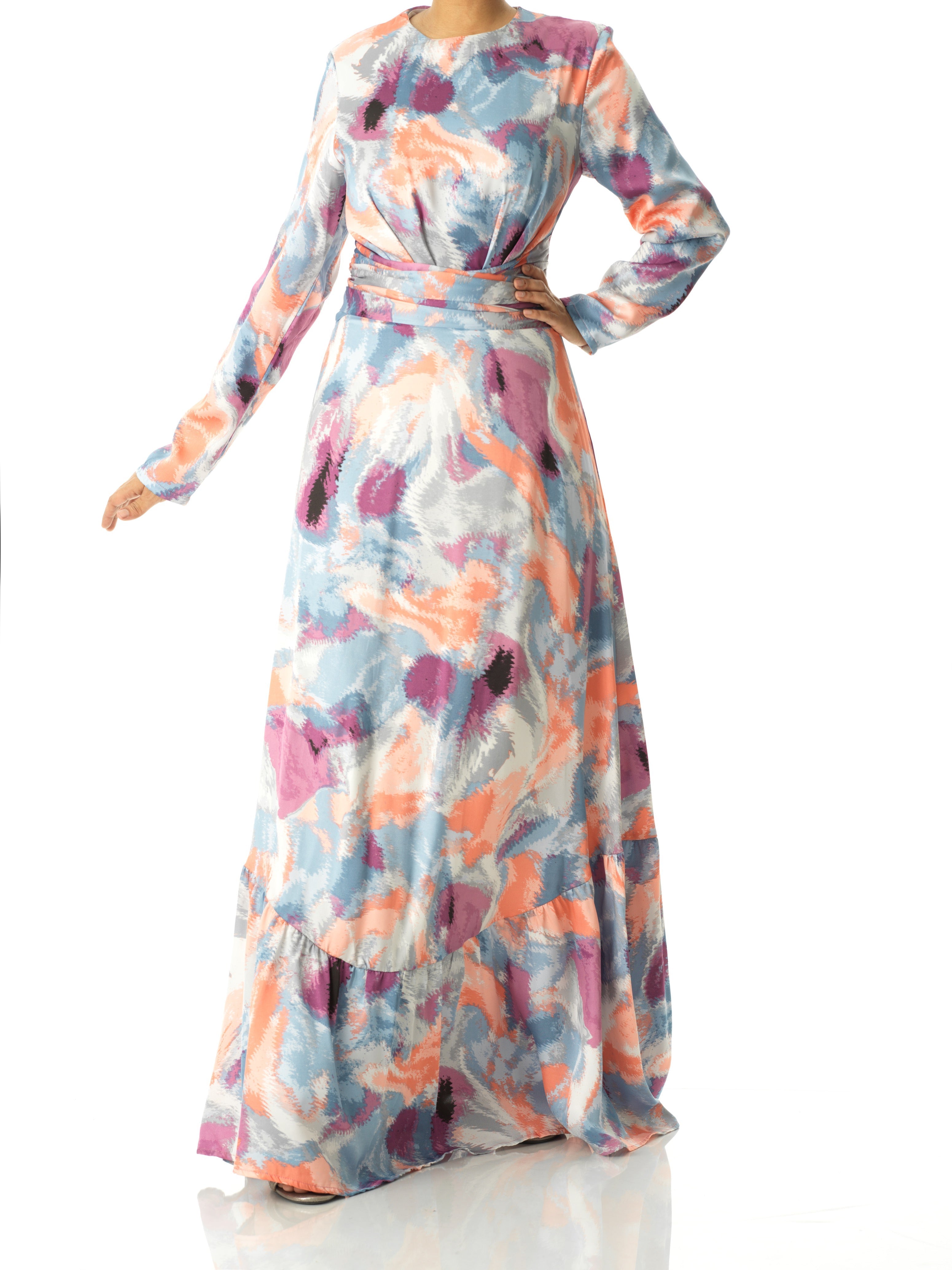 Colorful abstract art maxi dress Kabayare