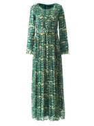 Copy of Pretty Fatima print silk chiffon maxi dress Kabayare