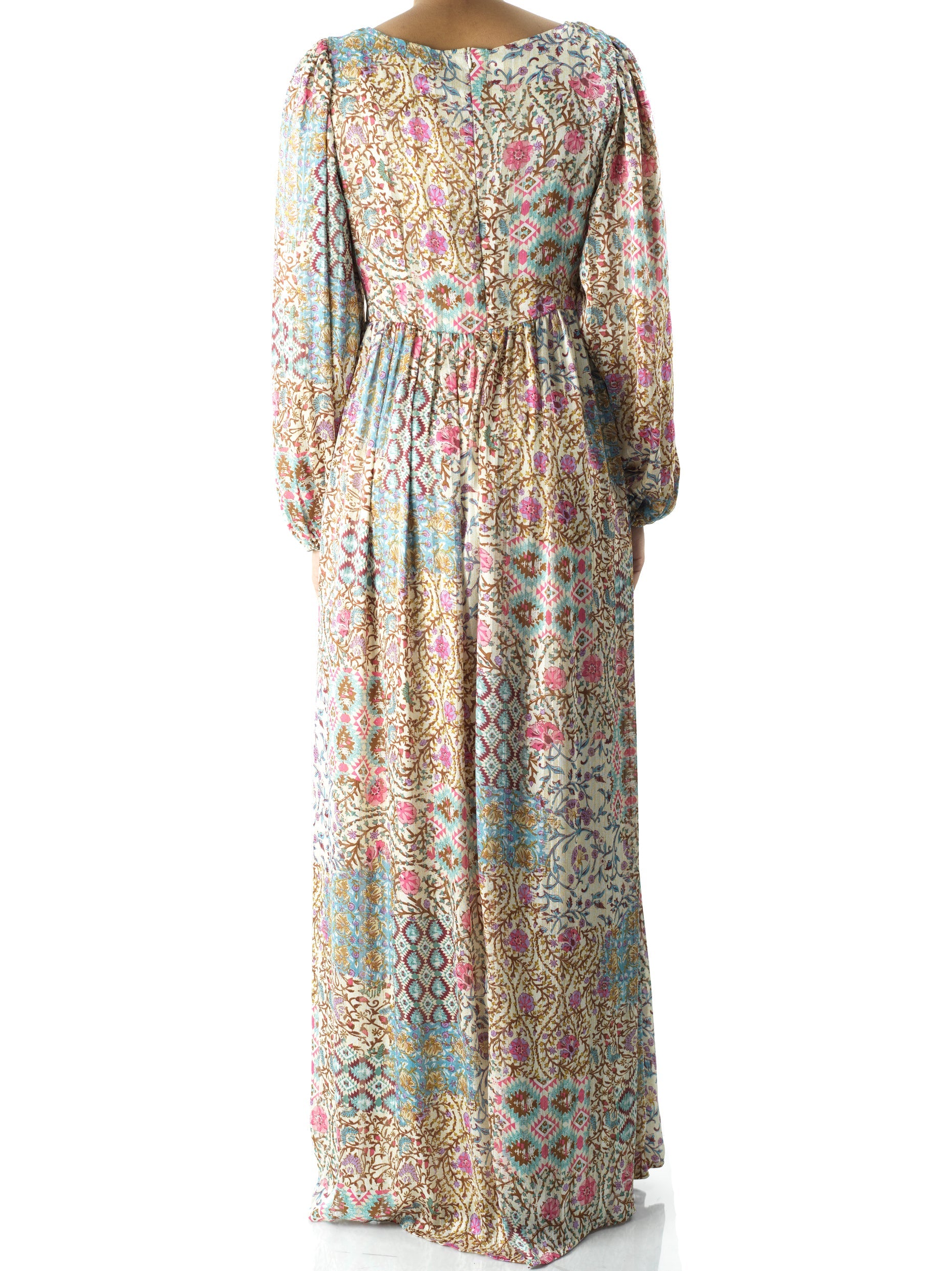 Cream Pretty Fatima floral print corset maxi dress Kabayare