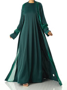 Emerald Malika sequin Abaya satin set Kabayare