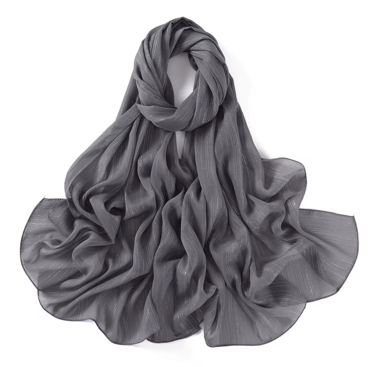 Gray Lovely dana shimmer Chiffon hijab Kabayare