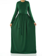 Green Cotton Candy Jersey Maxi  Dress Kabayare