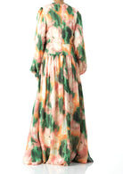 Hanaan dreamy abstract print modest dress Kabayare