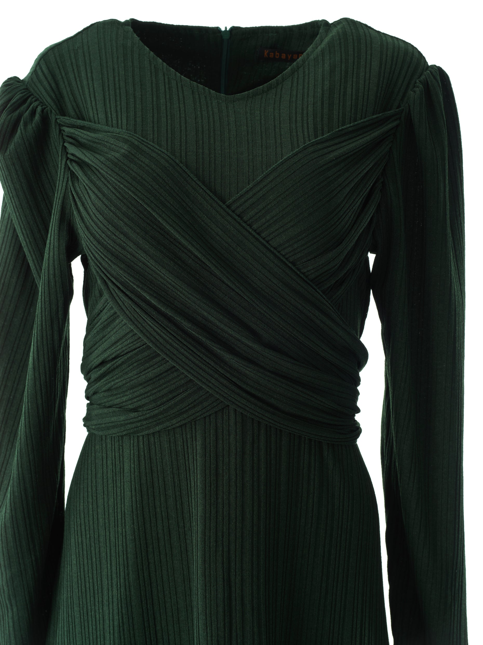 Hunter Green ma chérie ribbed maxi dress Kabayare