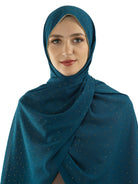 Jazz Blue Glamour chiffon hijab Kabayare