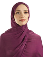 Magenta Shimmering Silk Chiffon hijab Kabayare