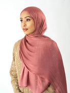 Mahogany Shimmering Silk Chiffon hijab Kabayare