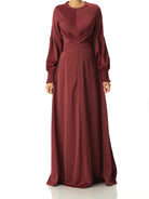 Marigold jasmine satin modest maxi dress Kabayare