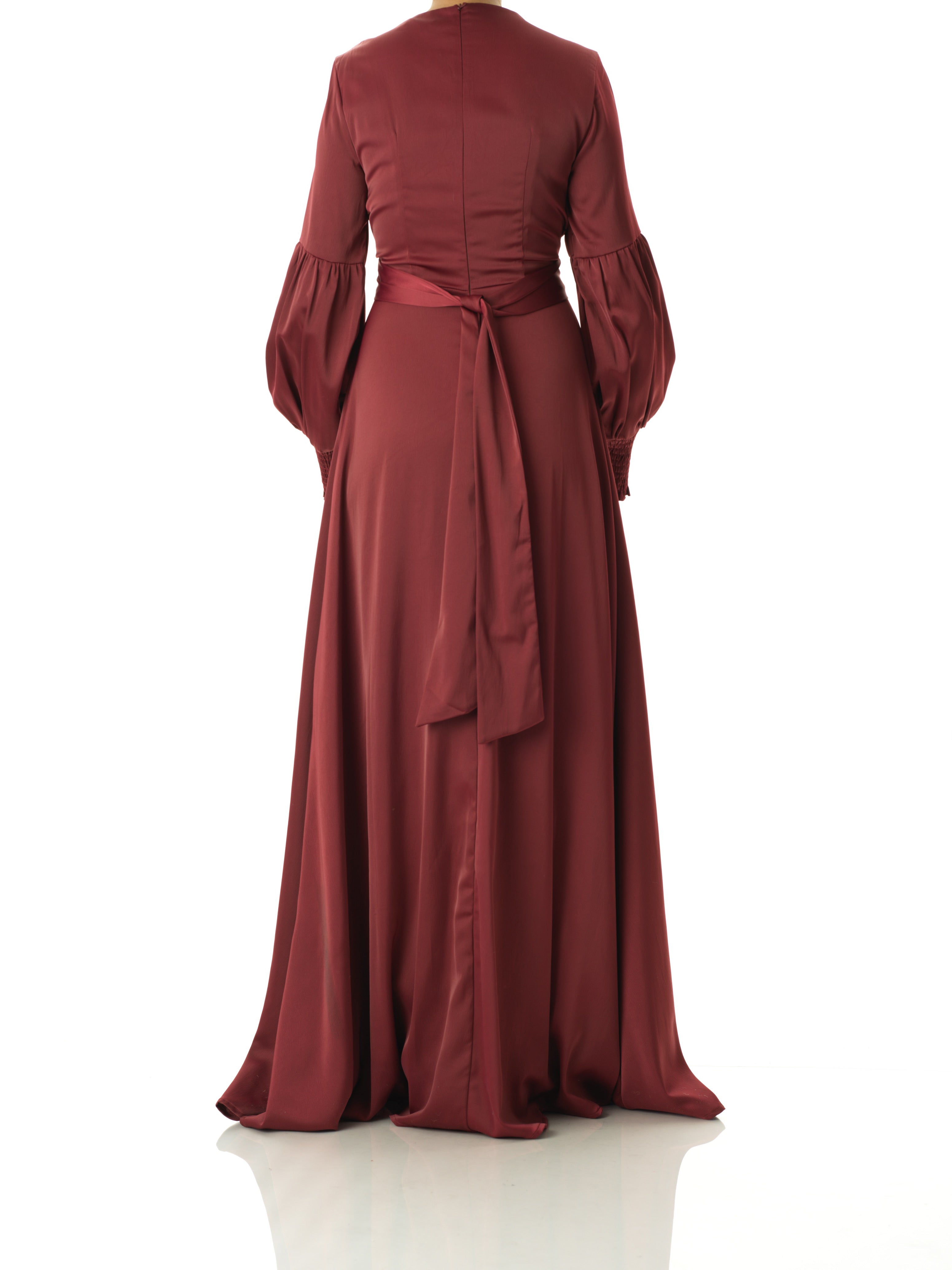 Marigold jasmine satin modest maxi dress Kabayare