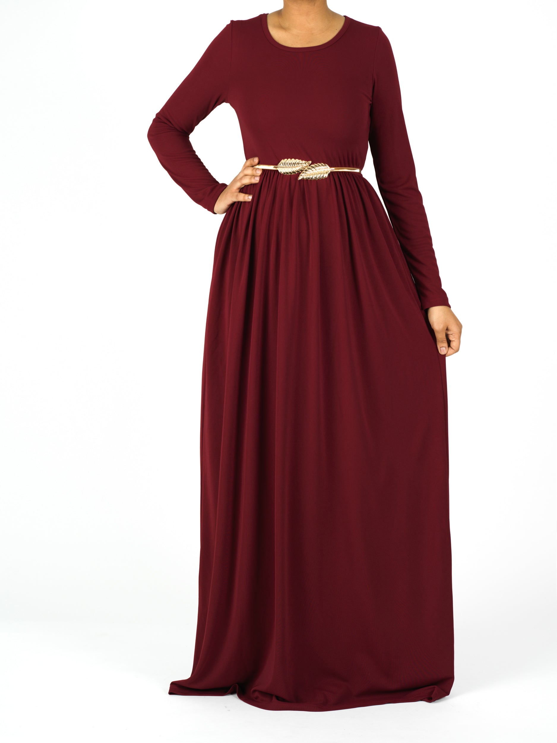 Maroon ORIGINAL Milk Silk Maxi Dress Kabayare