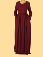 Maroon ORIGINAL Milk Silk Maxi Dress Kabayare