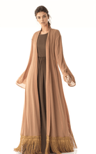 Maxi cardigan abaya Effortlessly chic fringe Kabayare