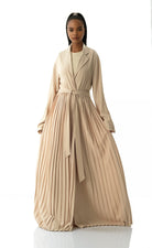 Maxi cardigan abaya Pearly Pleated jacket Kabayare