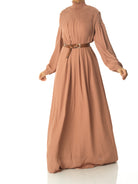 Mocha umbrella chiffon maxi dress Kabayare