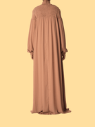 Mocha umbrella chiffon maxi dress Kabayare