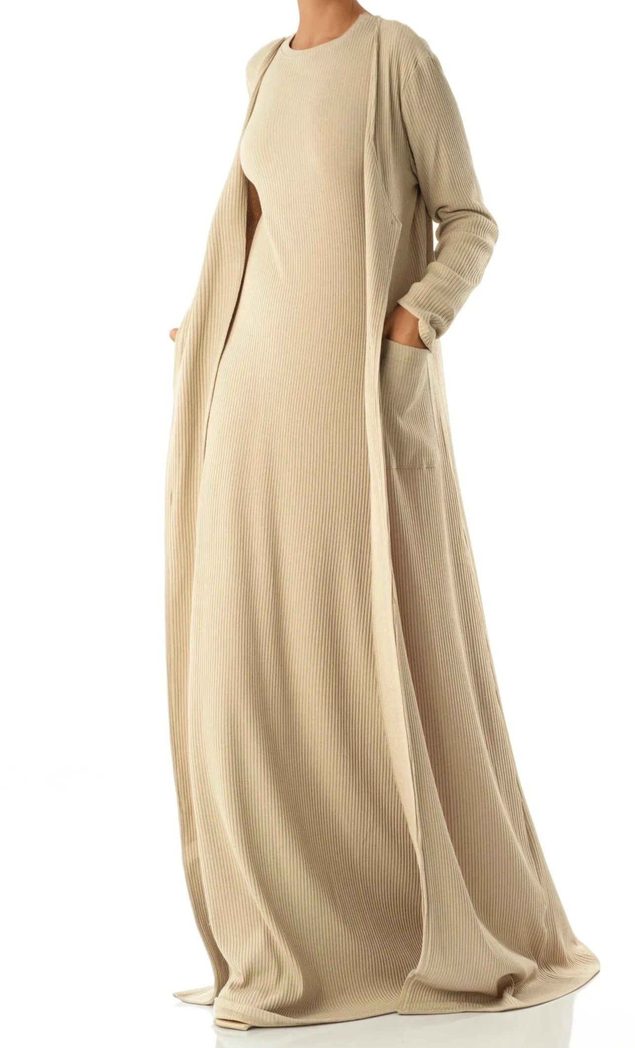 Modest dress Nude unparalleled elegance matching set Kabayare