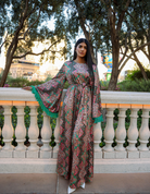 Moroccan print captivated in tassel modest maxi dress Kabayare