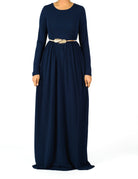 Navy Original Milk Silk Maxi Dress Kabayare