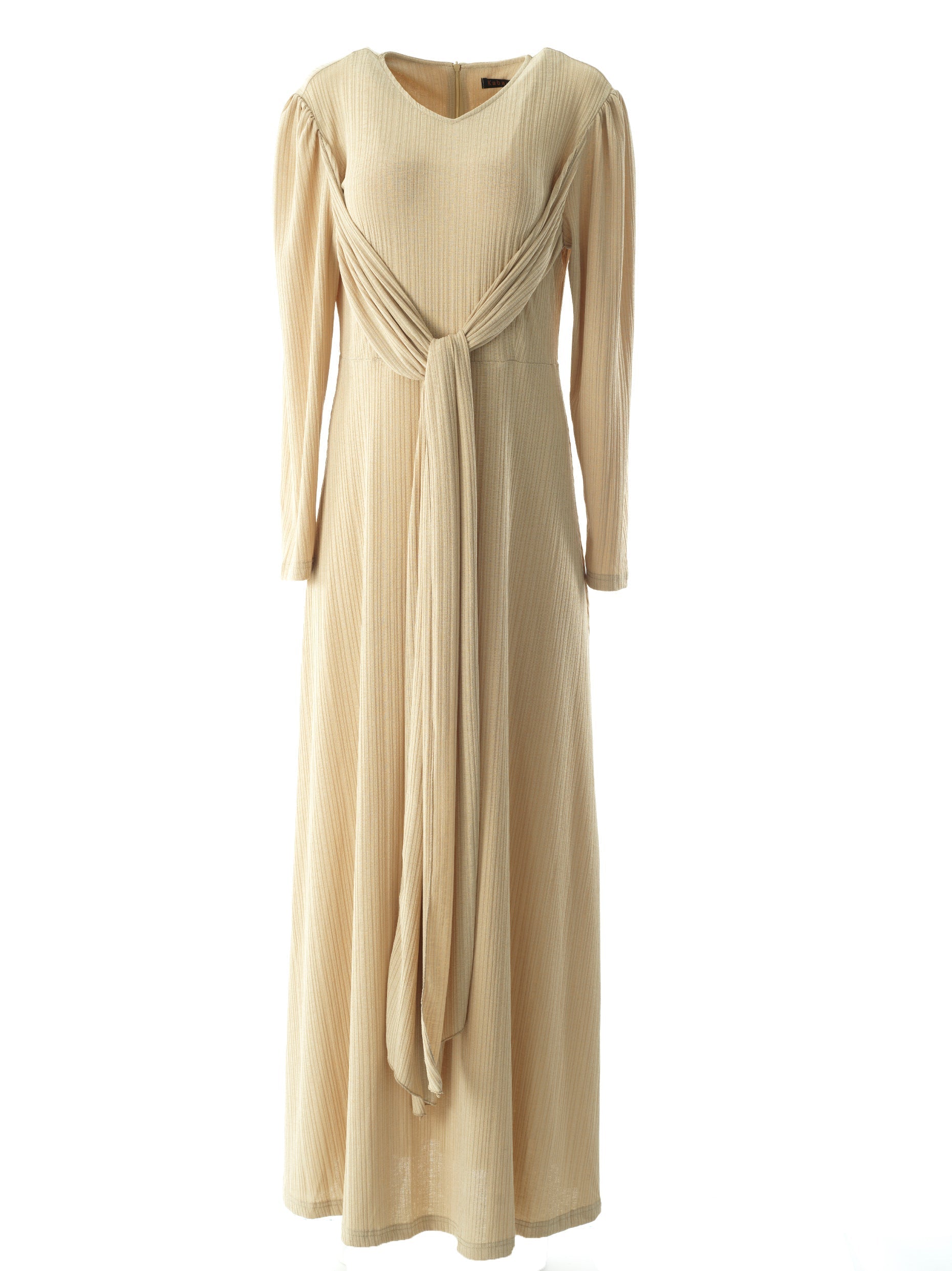 Oatmeal nude ma chérie ribbed maxi dress Kabayare