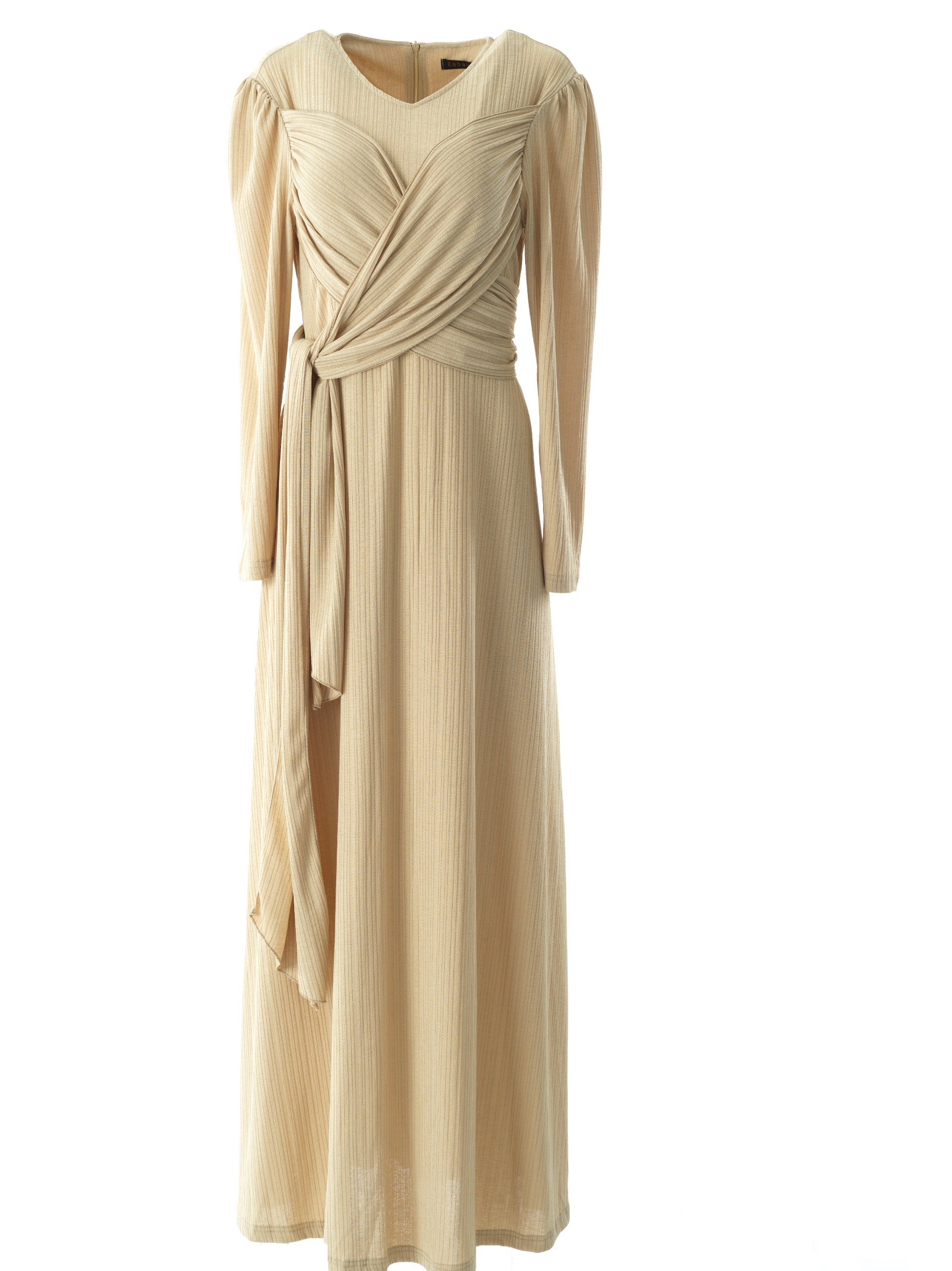 Oatmeal nude ma chérie ribbed maxi dress Kabayare