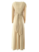 Oatmeal nude ma chérie ribbed maxi dress Kabayare