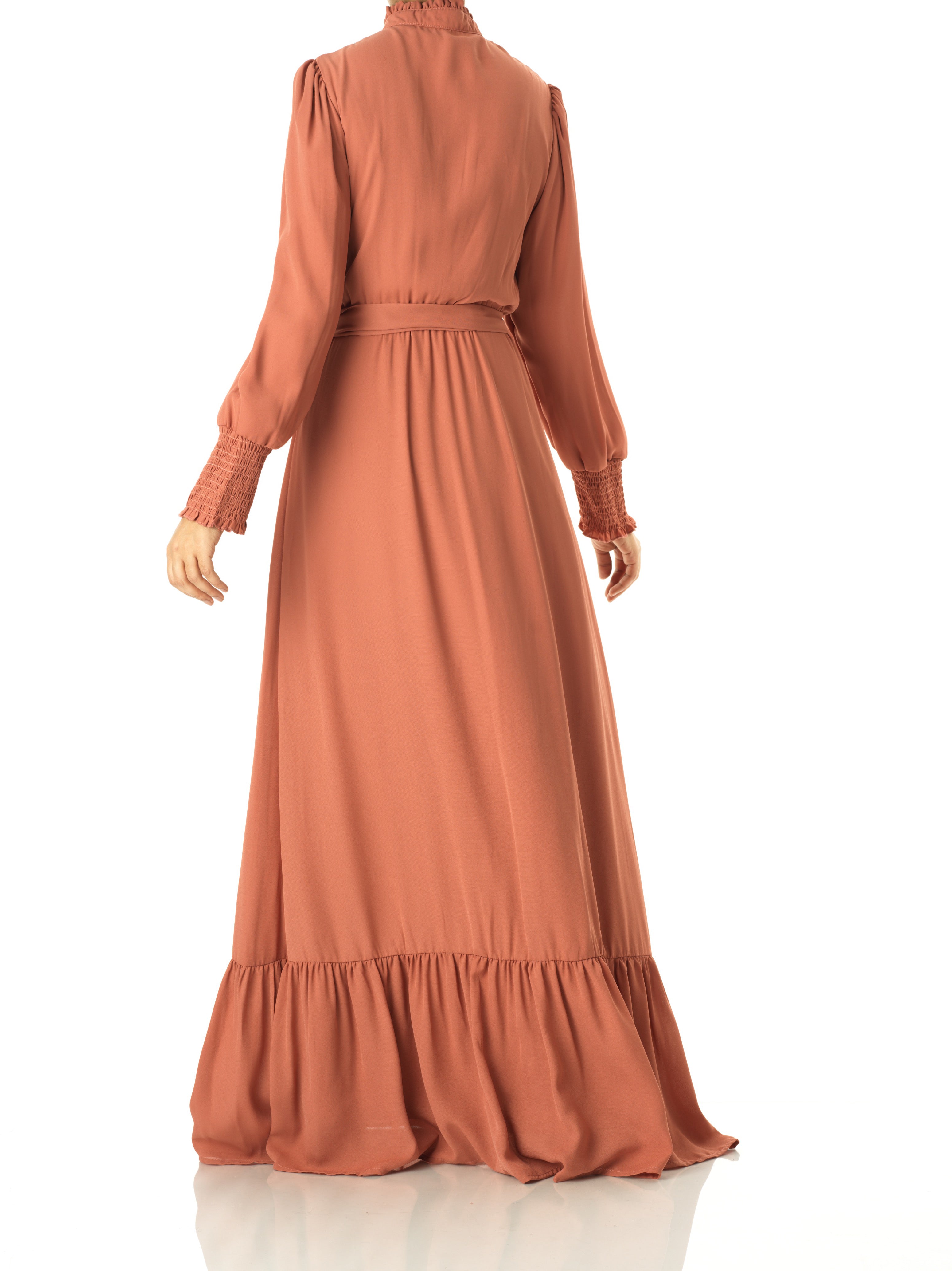 Olivia crepe long sleeve maxi modest dress Kabayare