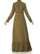 Olivia crepe long sleeve maxi modest dress Kabayare