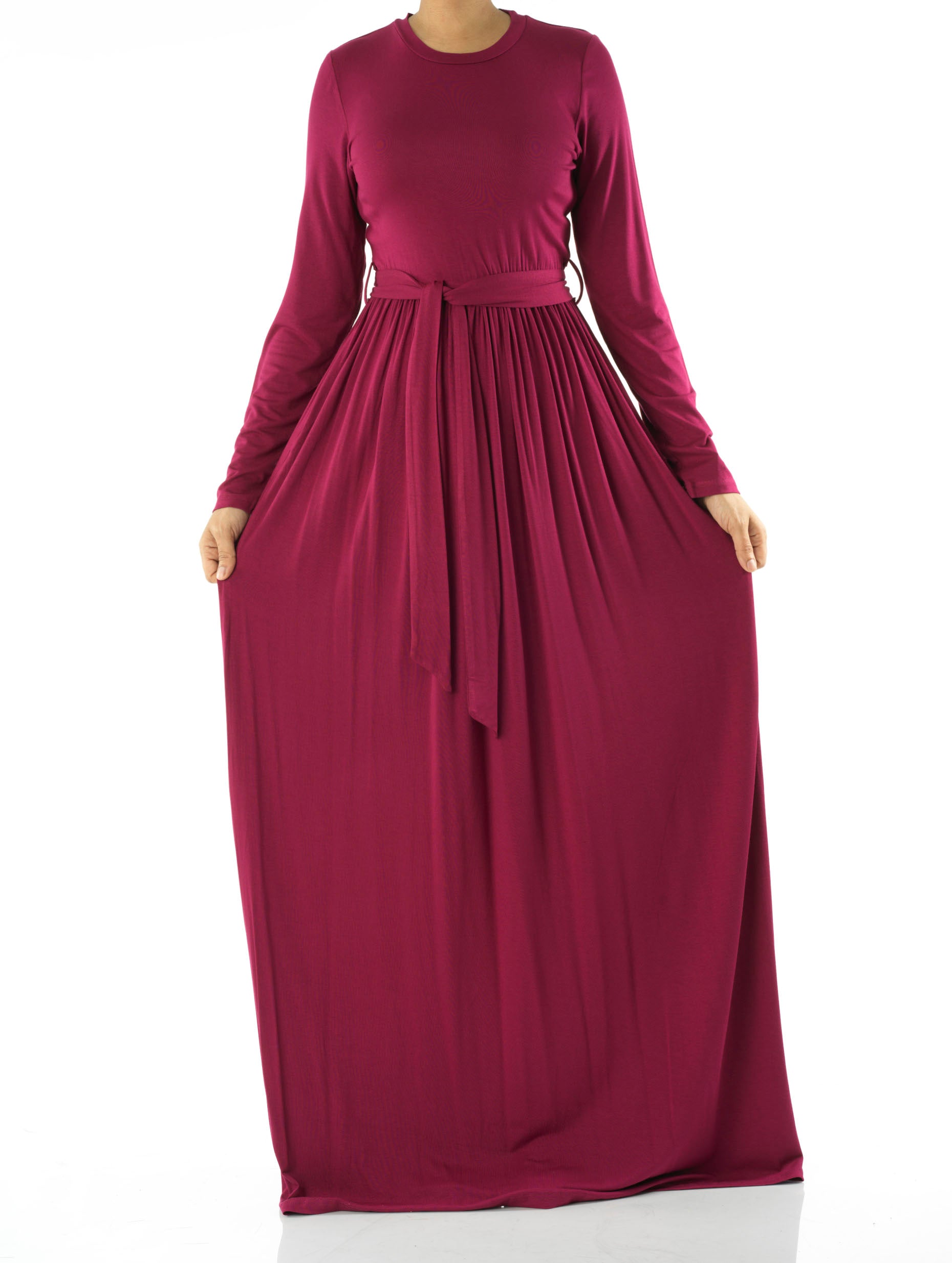 Plum Cotton Candy Jersey Maxi  Dress Kabayare