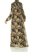 pretty Floral umbrella chiffon maxi dress Kabayare