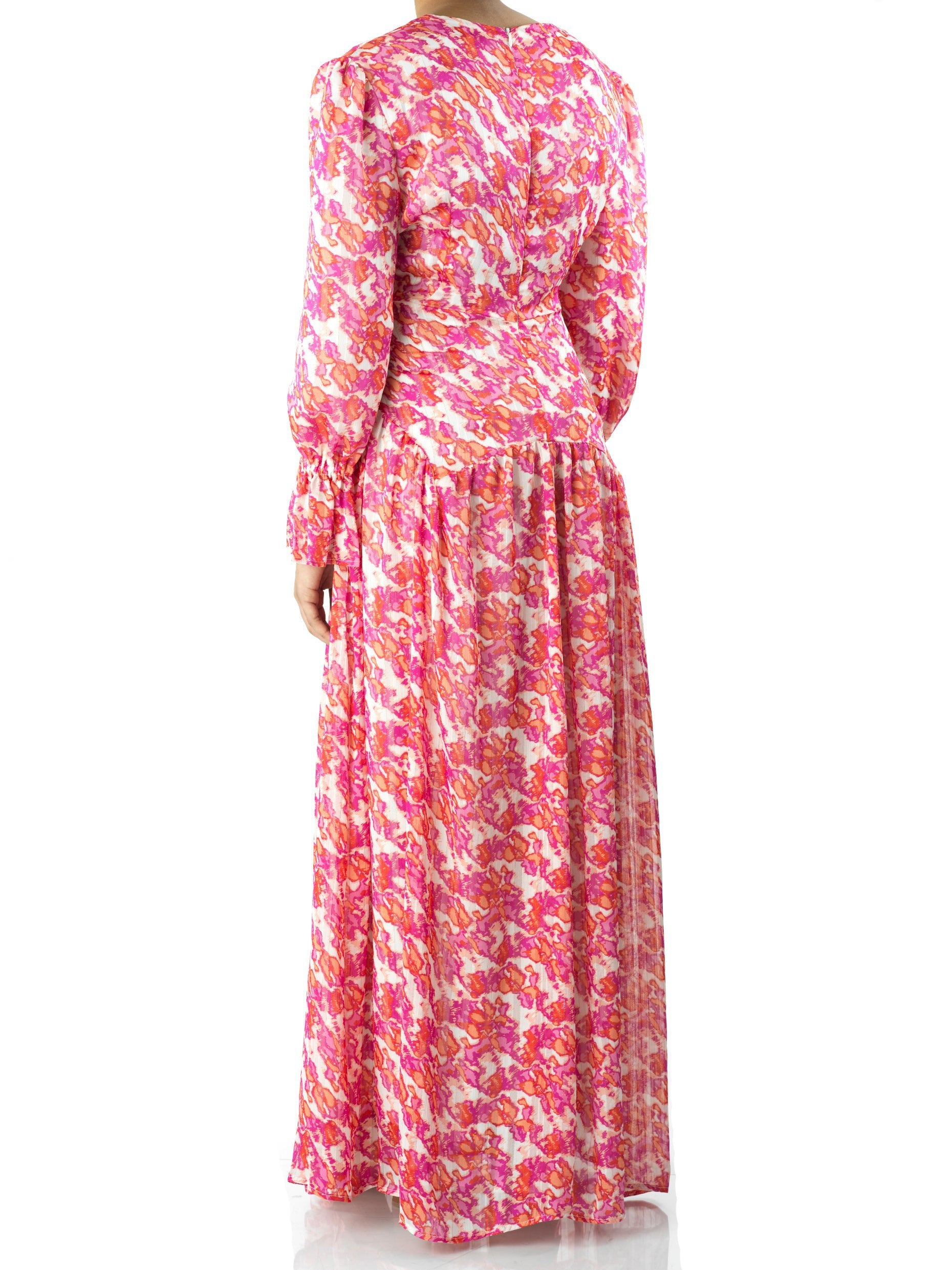 Pretty in Pink  print maxi dress Kabayare