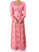 Pretty in Pink  print maxi dress Kabayare