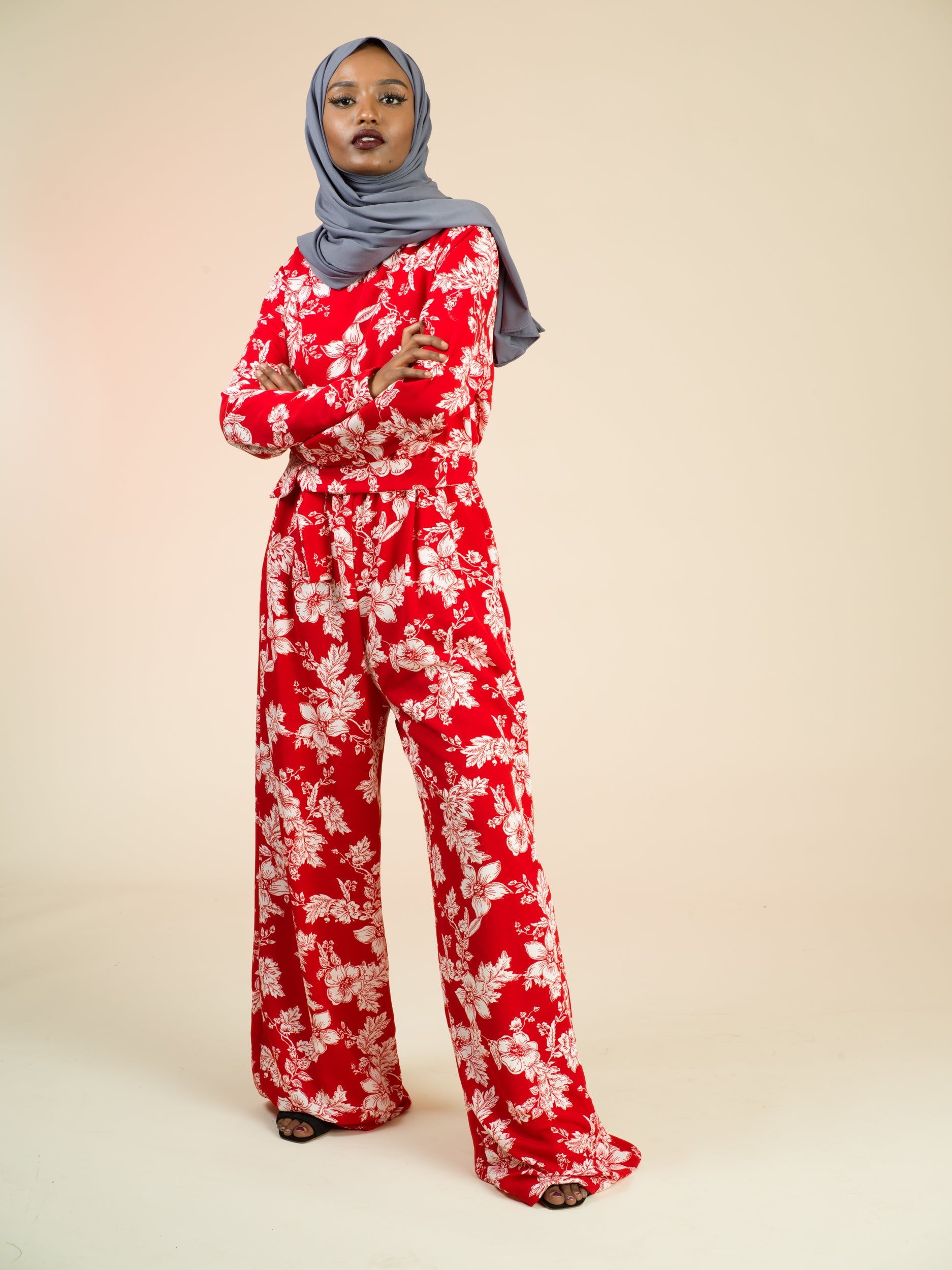 Regents Floral Modest long sleeve  jumpsuits Kabayare