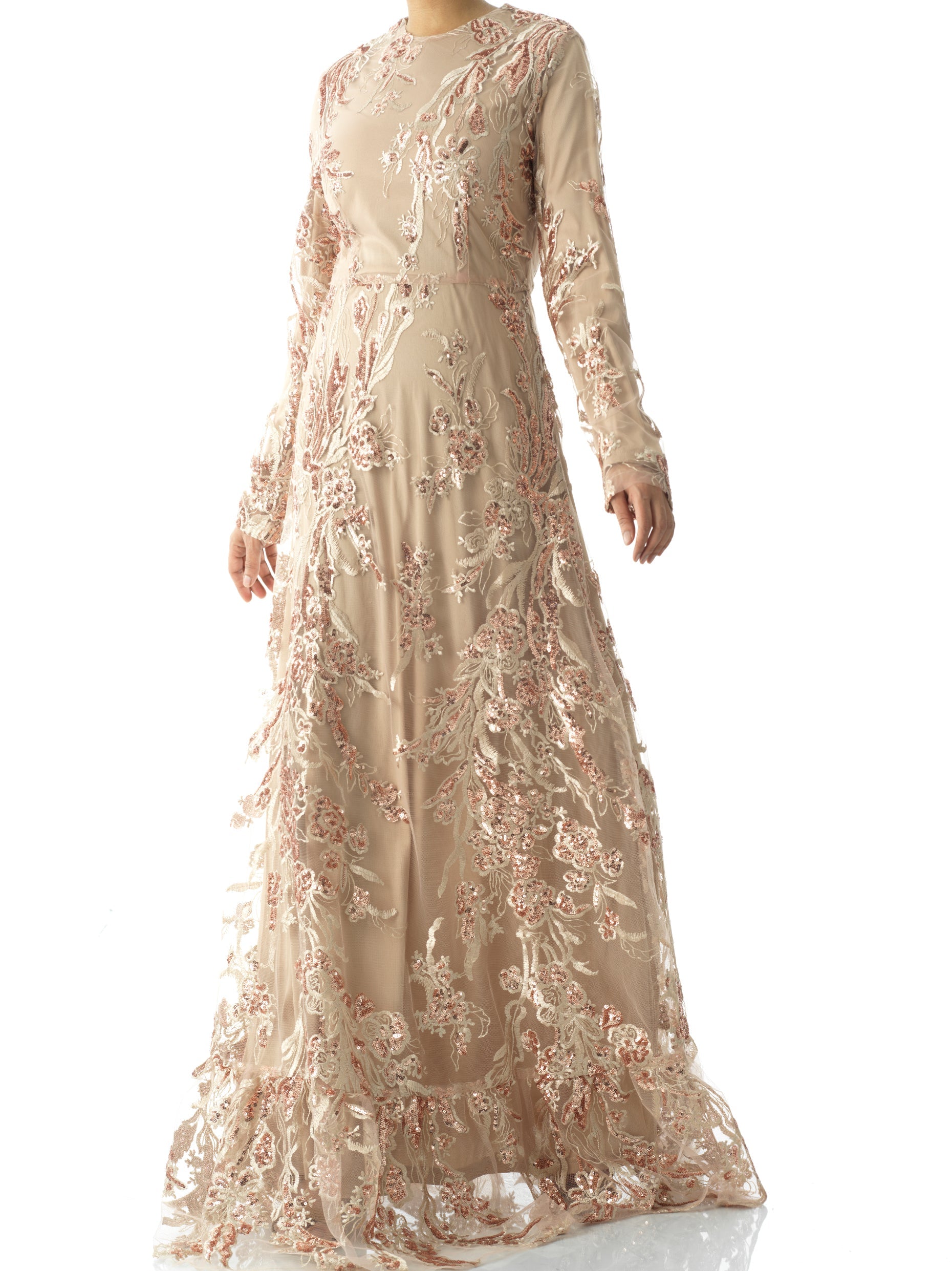 Rose Gold Princess sequin gown Kabayare