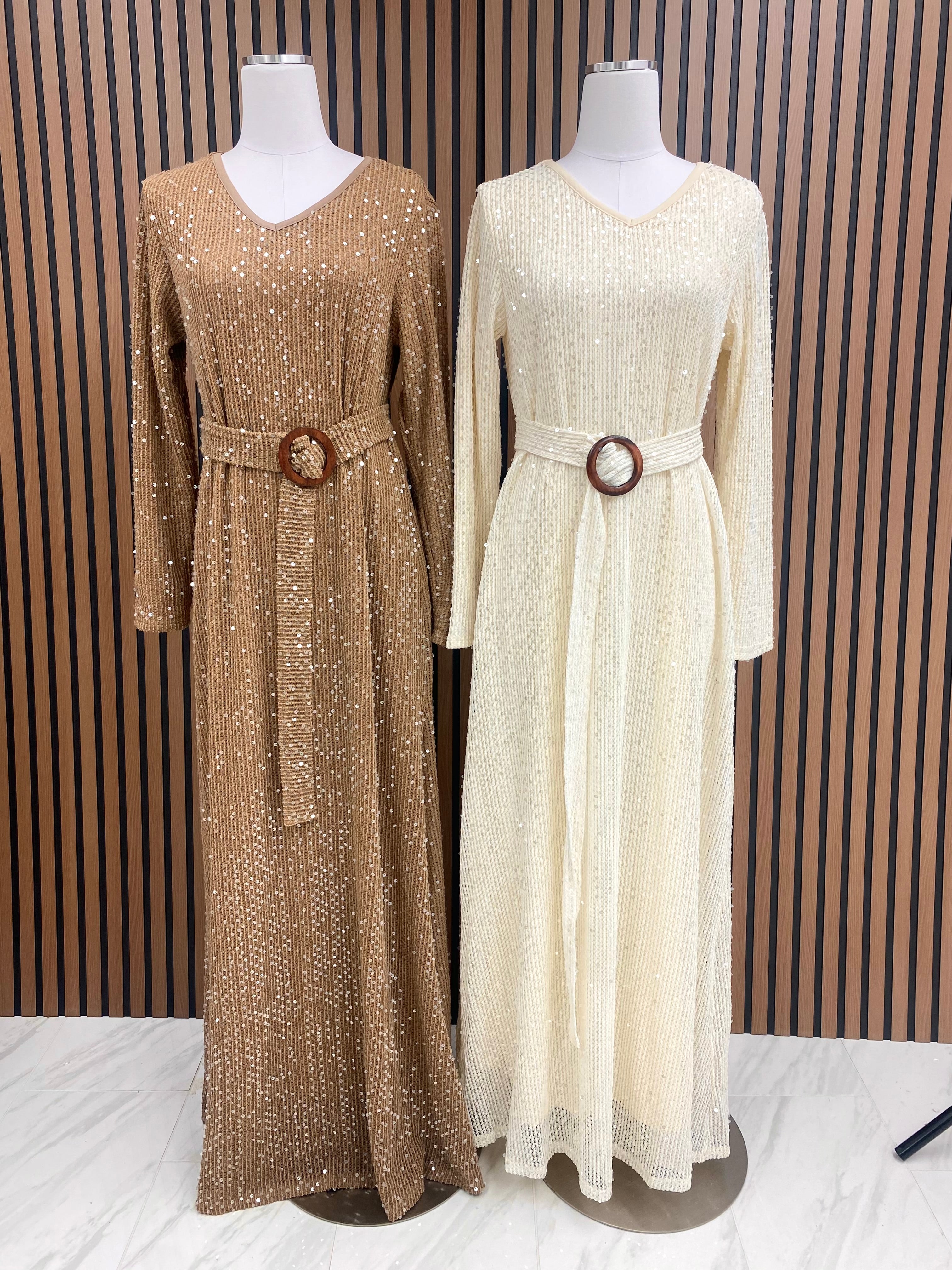 Sequin knit modest maxi dress Kabayare