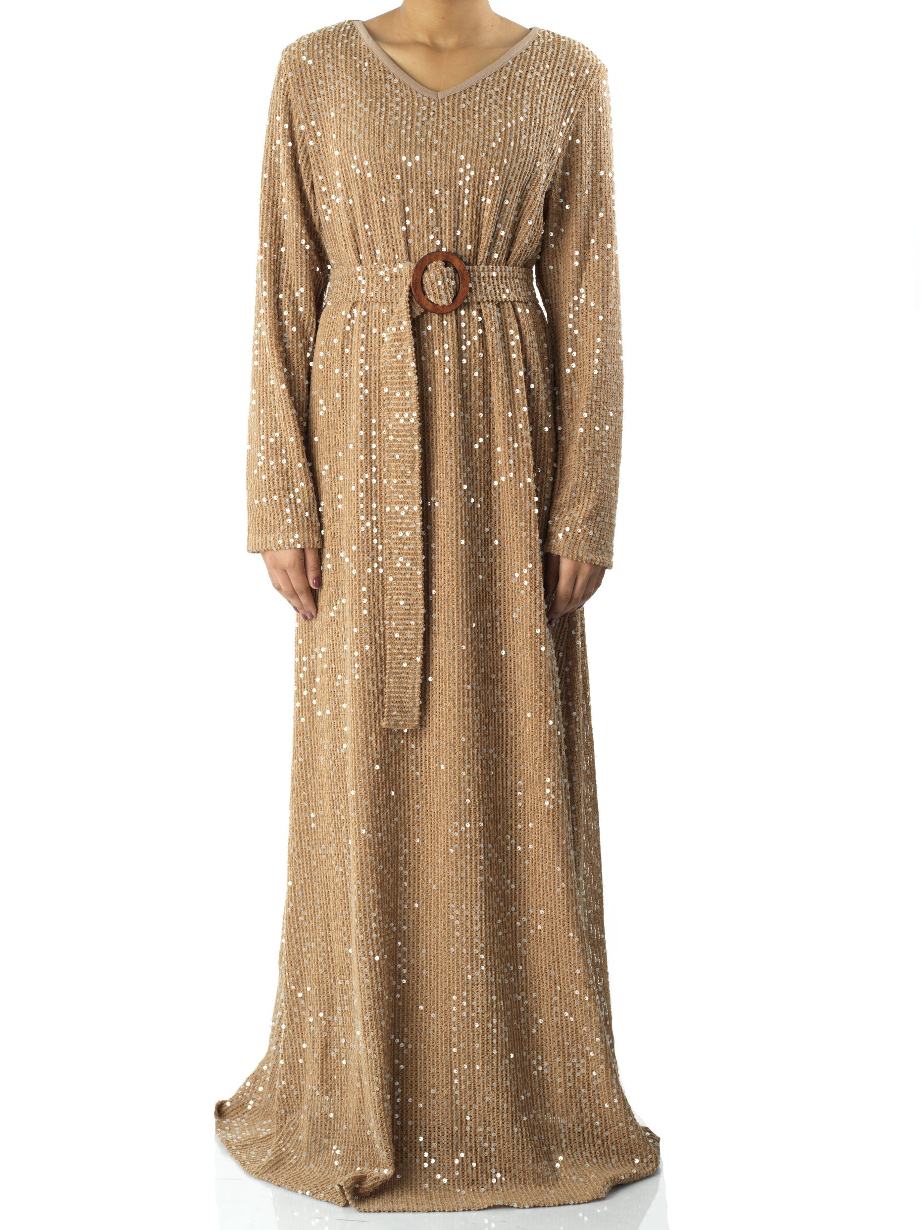 Sequin knit modest maxi dress Kabayare