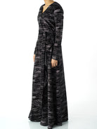 Sidra wrapped velvet modest maxi dress Kabayare