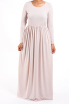 Soft Milk Silk Maxi Dress / Pockets Kabayare