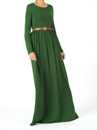 Soft Milk Silk Maxi Dress / Pockets Kabayare